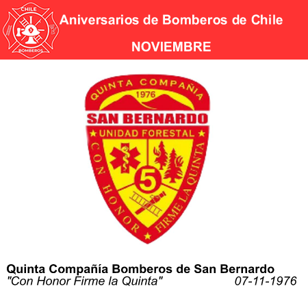 aniversario quinta compañia bomberos de san bernardo